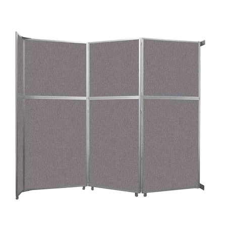 Versare Operable Wall Folding Room Divider 11'9" x 10'3/4" Slate Fabric 1070319-1